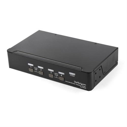 StarTech.com 4 Port DisplayPort KVM Switch - 4K 60Hz - Single Display - Dual Port UHD DP 1.2 USB KVM Switch with Integrated USB 2.0 Hub & Audio - Dell HP Apple Lenovo - TAA Compliant