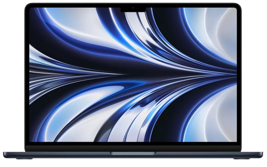 Apple MacBook Air (2022), Apple M2 Chip 8-core CPU, 8GB RAM, 512GB HDD, 13.6" Liquid Retina, 10-core GPU, Apple OS - Midnight
