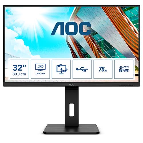 AOC P2 U32P2 computer monitor 80 cm (31.5") 3840 x 2160 pixels 4K Ultra HD LED Black