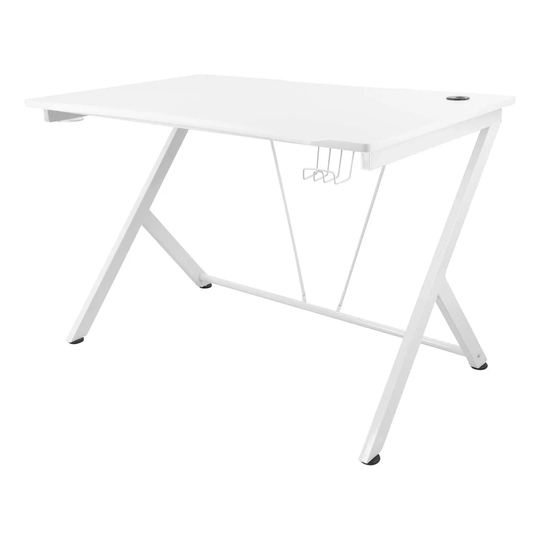 Deltaco White Line Gaming Desk - White