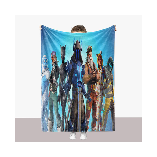 (19, 130*150CM) Fortnite Flannel Thickened Blanket Bed Sheet Warm Quilt