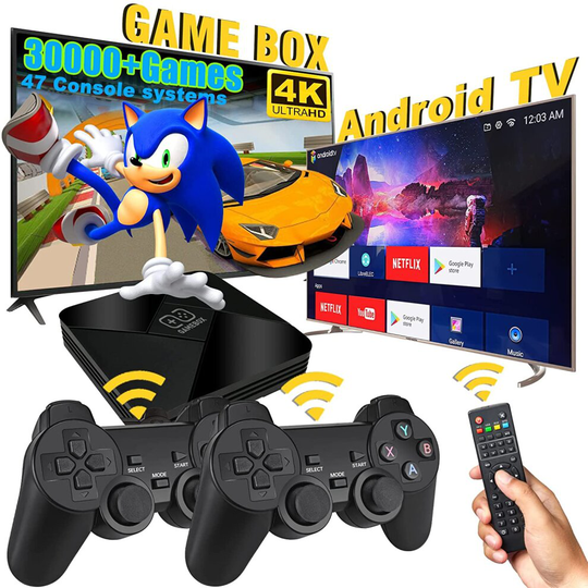 (50000 Games) Retro Game Console with 2 Wireless Controllers