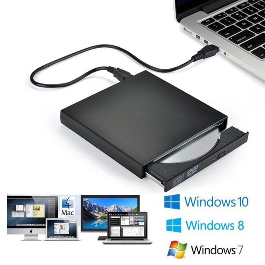 Blingco External CD Drive USB2.0, USB Slim Portable CD-RW DVD-R Combo Burner Player for Laptop, Mac, PC Desktop Computer and Play for Windows 2000...