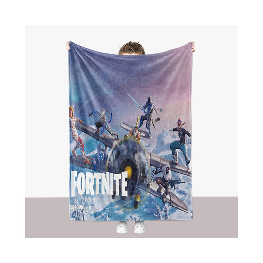 (03, 130*150CM) Fortnite Flannel Thickened Blanket Bed Sheet Warm Quilt