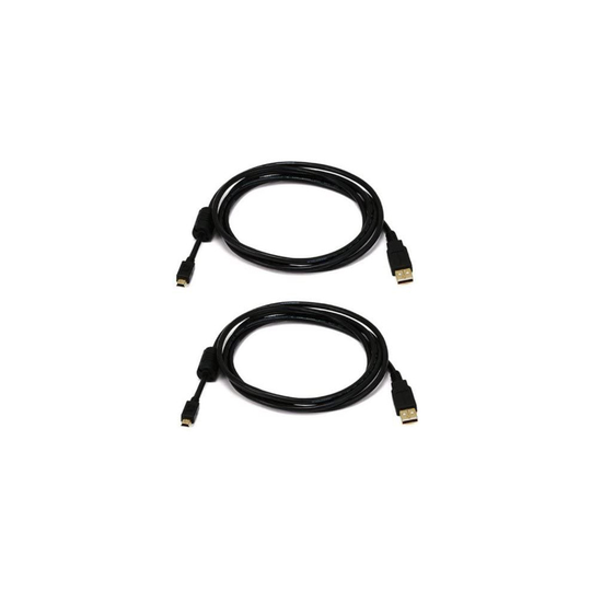 Extra Long Gold plated USB Play and charge cable for Sony Play station 3 / PS3 Controller - Pack of 2
