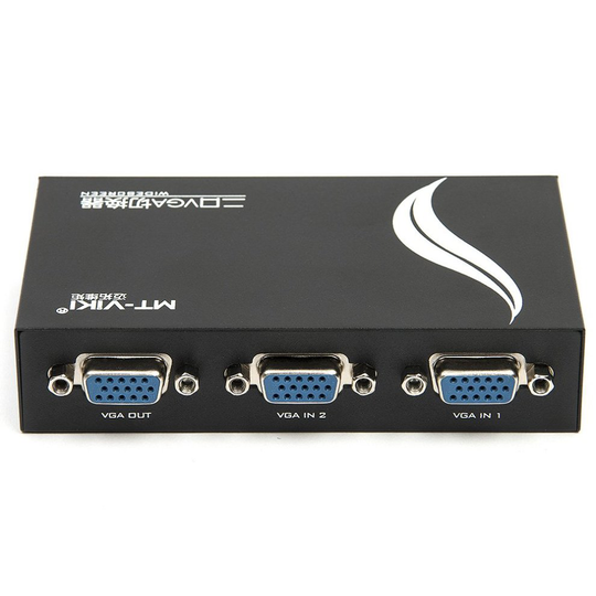 2 Port VGA SVGA Monitor Sharing 2 to 1 Selector Switch Box for LCD PC TV Monito