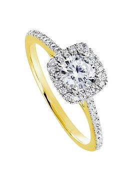 Created Brilliance Cynthia Created Brilliance&Trade; 9Ct Yellow Gold 0.70Ct Lab Grown Halo Diamond Engagement Ring