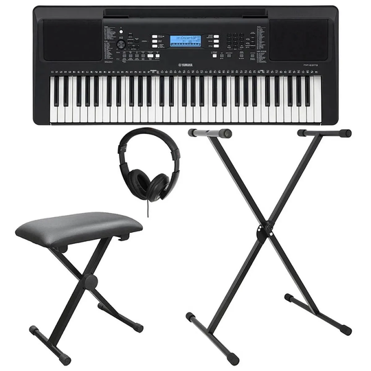 Yamaha PSRE373 Portable Keyboard Package - Black