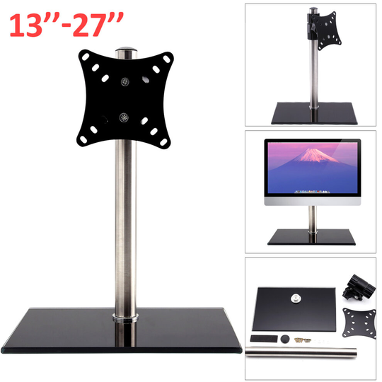 Single Arm LCD LED Monitor TV Bracket Desk Stand For 13-27''Screen
