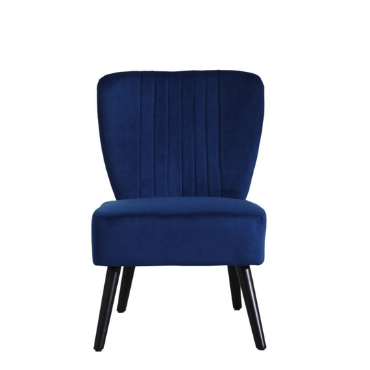 Midnight Blue Crushed Velvet Shell Accent Chair