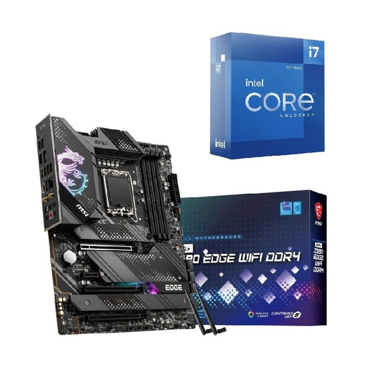 MSI MPG Z690 EDGE WIFI DDR4 ATX Motherboard + Intel Core i7 12700K Processor Bundle
