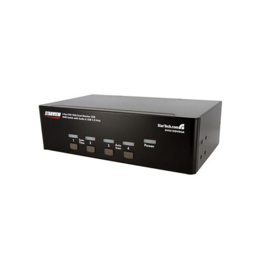 StarTech.com 4 Port KVM Switch DVI and VGA with Audio - KVM Switch Dual Monitor