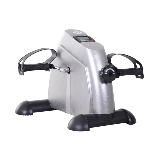 HOMCOM Mini Exercise Bike Portable Pedal Manual Machine Indoor Fitness Silver