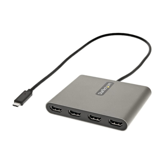 Startech USB C to 4 HDMI Adapter - External Video & Graphics Card - USB Type-C to Quad HDMI Display Adapter Dongle - 1080p 60Hz - Multi Monitor Vi