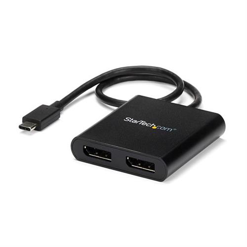 StarTech.com 2-Port Multi Monitor Adapter - USB-C to 2x DisplayPort 1.2 Video Splitter - USB Type-C to DP MST Hub - Dual 4K 30Hz or 1080p 60Hz - Thunderbolt 3 Compatible - Windows Only