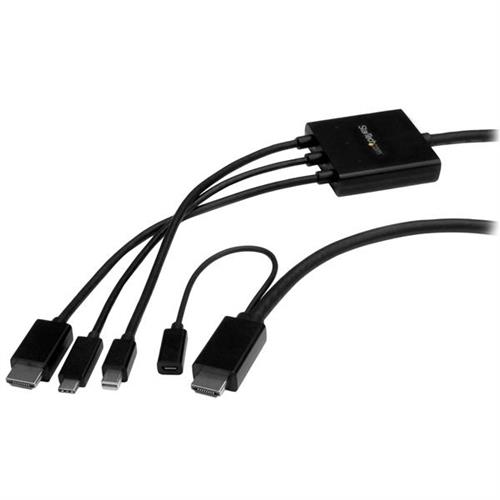 StarTech.com USB-C HDMI or Mini DisplayPort to HDMI Converter Cable - 2 m (6 ft.)