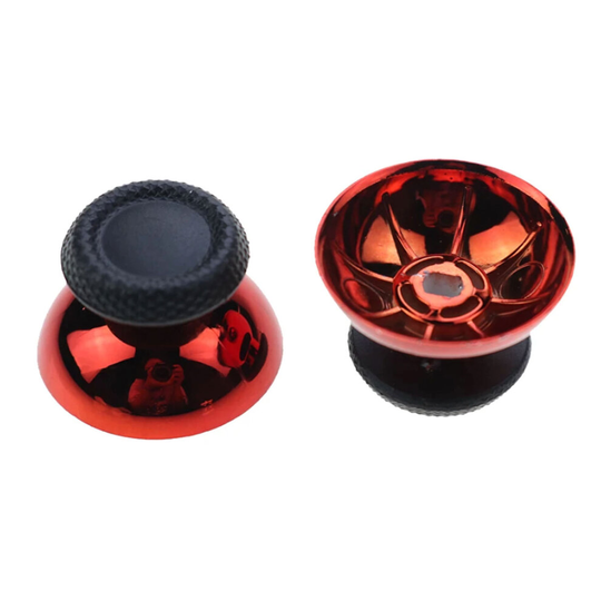 (Red) PS5 Controller Chrome Analog Thumbsticks Grips Thumb Stick Playstation 5