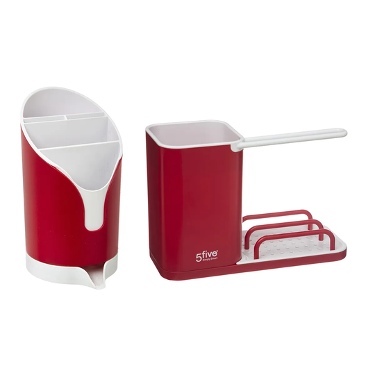5Five Neo Cutlery & Sink Caddy Set - Red