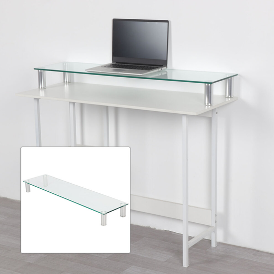 Large Clear Twin Monitor Riser Stand Double Screen Desk Monitor Stand