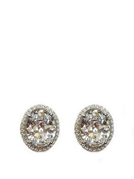 Buckley London The Flawless Collection - Clear Oval Halo Stud Earrings