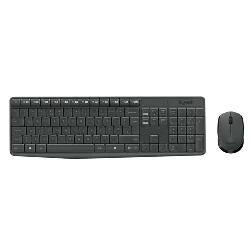 Logitech MK235 keyboard USB AZERTY Belgian Mouse included Grey