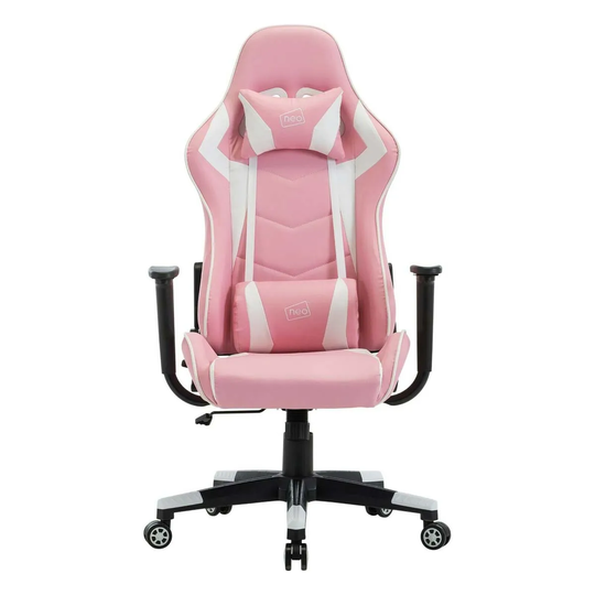 Neo Direct Pink Adjustable Racing Gaming Office Swivel Recliner Leather Chair