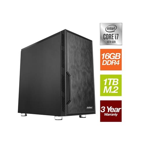 Antec Intel i7-10700 2.90GHz (4.80GHz Boost) 8 Core 16 threads. 16GB DDR4 RAM 1TB NVMe M.2 80 Cert PSU - Prebuilt System