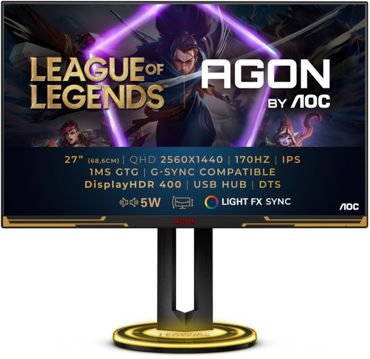 AOC AGON AG275QXL 27" QHD IPS 170Hz League of Legends Gaming Monitor