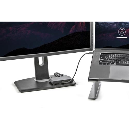 StarTech.com Thunderbolt 3 Mini Dock - Portable Dual Monitor Docking Station with DP 4K 60Hz 1x USB-A Hub (USB 3.0/5 Gbps) GbE - 11in/28cm Cable - TB3 Multiport Adapter - Mac/Windows