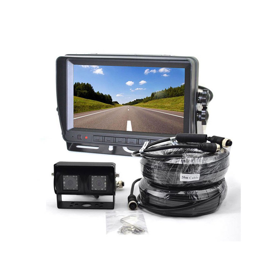 Dual Lens Reverse Backup Camera + 7 Inch TFT LCD Rear View Monitor for Truck Bus RV Trailer Caravan
