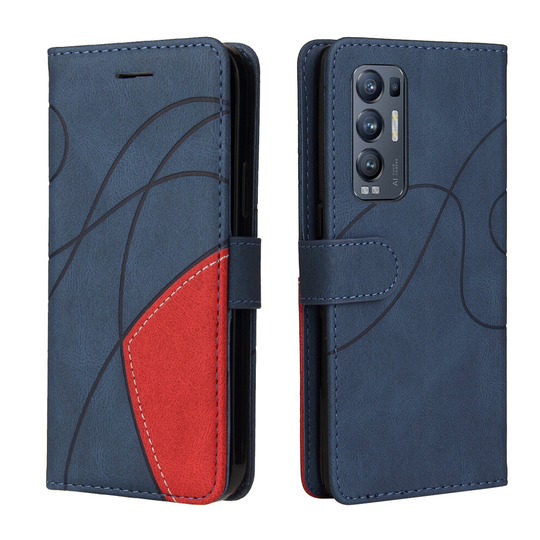 OPPO Find x3 Neo Case Card PU Holder Leather Cuir Wallet Flip Cover - Blue