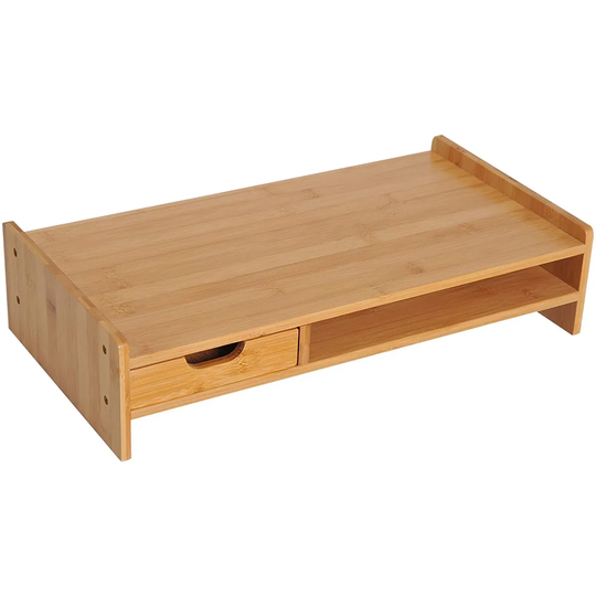 Zennor Monitor Riser with Storage - Bamboo