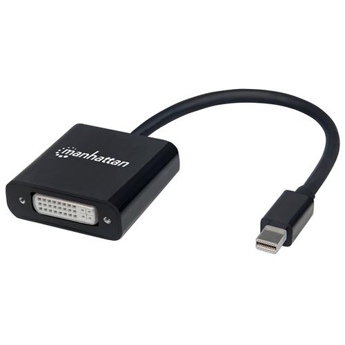 Manhattan Mini DisplayPort 1.1a to DVI-I Dual-Link Adapter Cable 1080p@60Hz 19.5cm Black Male to Female Equivalent to MDP2DVI Compatible with DVD-D Lifetime Warranty Polybag