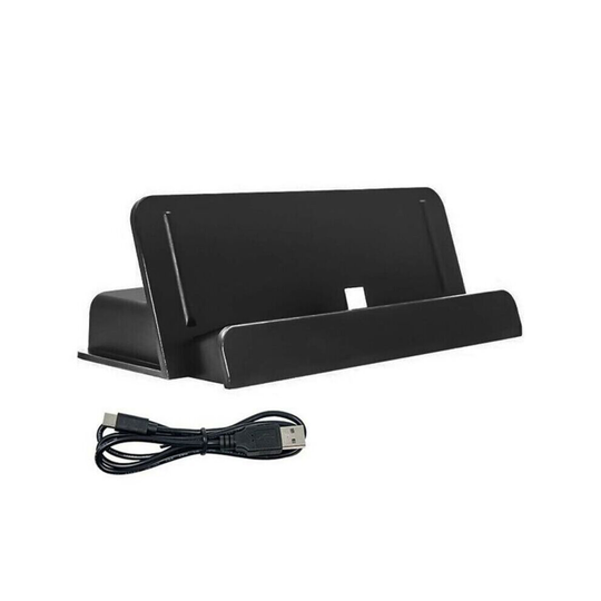 (Black) For Nintendo Switch Lite Console Fast Charger Type C Charging Dock Station Stand