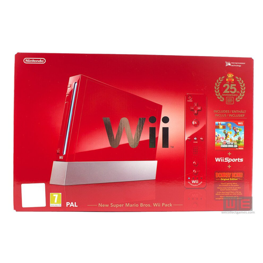Red Nintendo Wii Console Mario 25th Anniversary Edition PAL