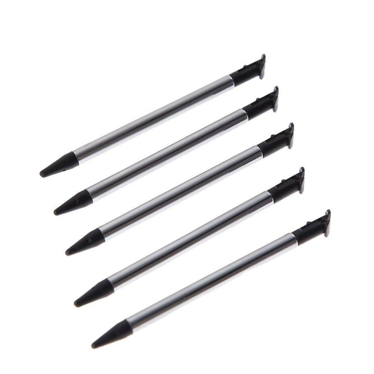 5x 2DS XL Black Silver Stylus Metal Retractable Touch Pen for Nintendo