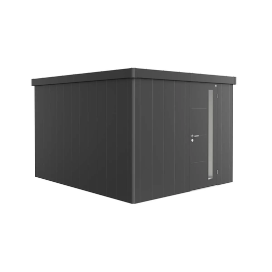 Biohort Neo 4C Metal Garden Shed Standard Door In Metallic Dark Grey