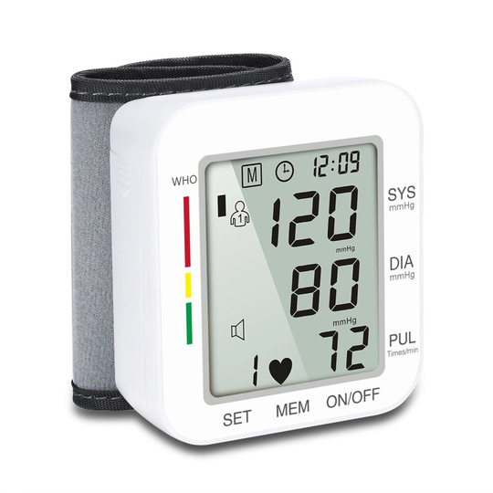 (white) Digital Automatic Wrist Blood Pressure Monitor
