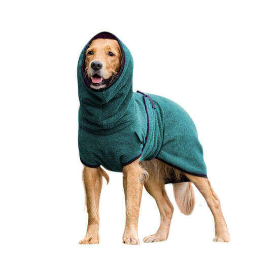 (Lake Blue, 5XL) Pet Dog Towelling Quick Drying Robe Coat Jacket Puppy Apparel Clothes Sleepwear