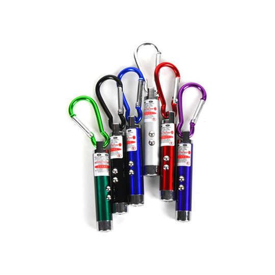 (Silver) 2 In1 Red Laser Pen Pointer Pen with White LED Light