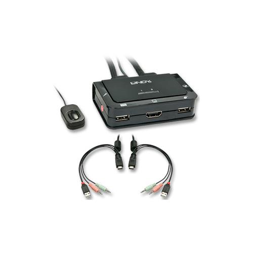 Lindy 2 Port HDMI 10.2G USB 2.0 & Audio KVM Switch