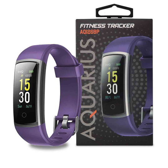 Aquarius Ip68 Waterproof Fitness Tracker With Bluetooth And Gps Heart Rate Monitor And Step Counter - Purple
