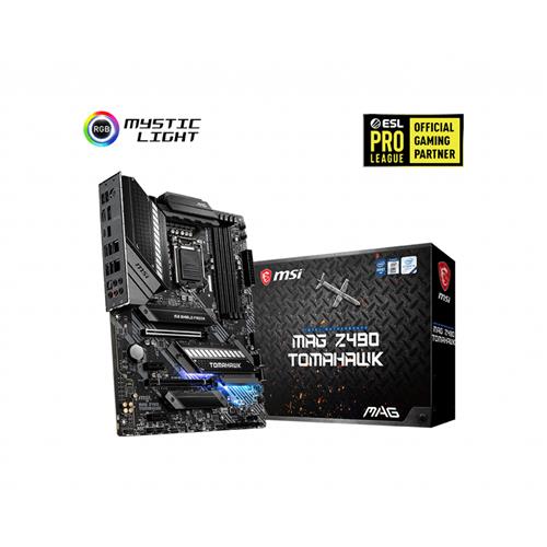 MSI MAG Z490 TOMAHAWK Motherboard 'ATX LGA1200 DDR4 Dual LAN USB 3.2 Gen2 Lightning USB Type C M.2 DisplayPort HDMI Pre-installed I/O Shield RGB Gen 4 Ready 10th Gen Intel Core'