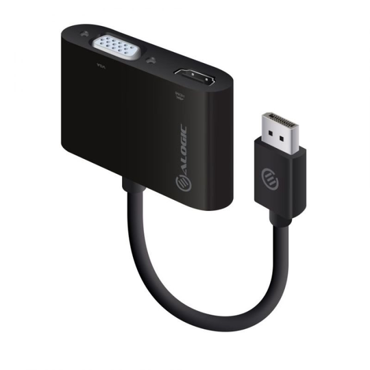 Alogic 2-in-1 DisplayPort to HDMI VGA Adapter - Male to 2-Female - Premium Series