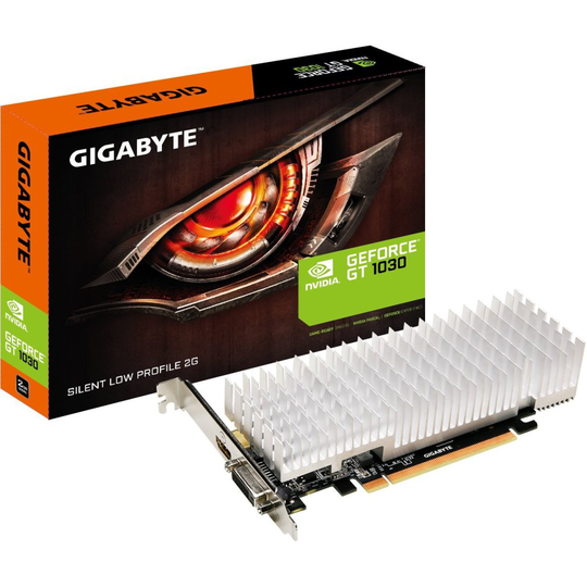 Gigabyte NVIDIA GeForce GT 1030 Silent Low Profile 2G GDDR5 64 Bit Memory PCI Express Graphics Card - Black
