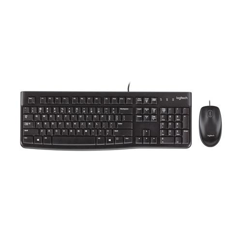 Logitech Desktop MK120 keyboard Mouse included USB QWERTY English Black