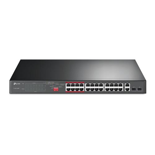 TP-LINK 24-Port 10/100Mbps + 2-Port Gigabit Unmanaged PoE+ Switch