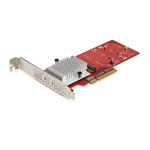 StarTech.com Dual M.2 PCIe SSD Adapter Card - x8 / x16 Dual NVMe or AHCI M.2 SSD to PCI Express 3.0 - M.2 NGFF PCIe (M-Key) Compatible - Supports 2242 2260 2280 - JBOD - Mac & PC