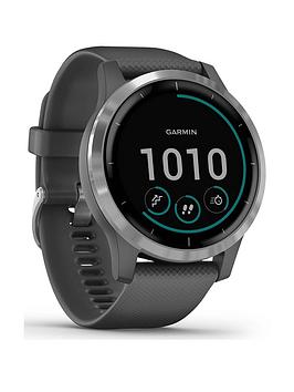 Garmin Vivoactive 4, Gps Smartwatch, Features Music, Body Energy Monitoring, Animated Workouts, Pulse Ox Sensors And More - Shadow Gray/Silver