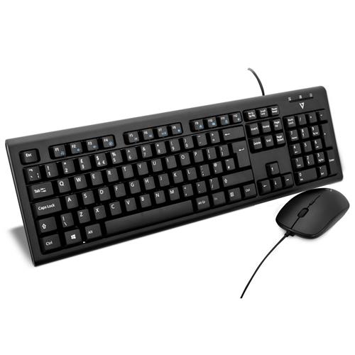V7 Wired Keyboard and Mouse Combo UK